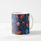 Polnische FolkloreBlume Wycinanki Blue Kaffeetasse (VorderseiteRechts)