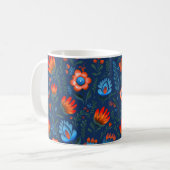 Polnische FolkloreBlume Wycinanki Blue Kaffeetasse (Vorderseite Links)