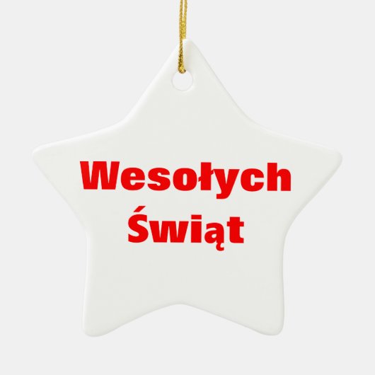 POLNISCHE FROHE WEIHNACHTEN KERAMIK ORNAMENT (Vorne)