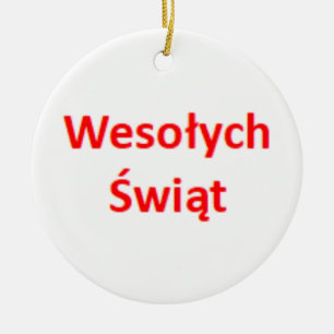 polnische frohe Weihnachten Keramik Ornament