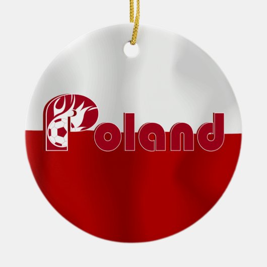 Polnische Fußball-Flagge Keramik Ornament (Vorne)