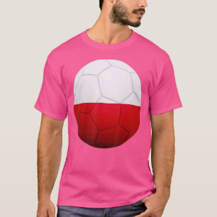 Polnische Fußball-Nationalball-Polen Flaggenfußbal T-Shirt