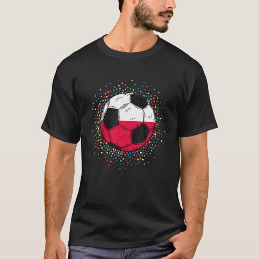 Polnische Fußballmannschaft Nationaler Flaggenfußb T-Shirt (Vorderseite)