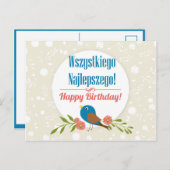 Polnische Geburtskarte Postkarte (Vorne/Hinten)