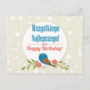 Polnische Geburtskarte Postkarte