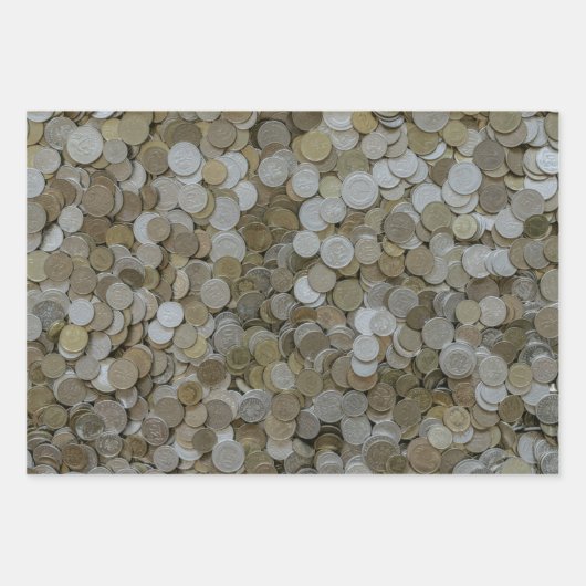 Polnische Geldmünzen verpacken Papierblätter Geschenkpapier Set (Vorderseite 2)