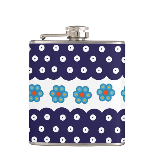 Polnische Gestaltung traditioneller Keramiken Flachmann (Vorderseite)