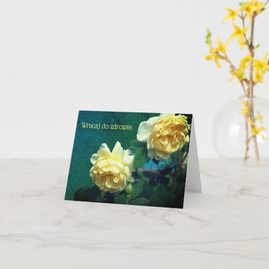 Polnische Get Well Rose Blume Card Karte (Gelbe Blume)
