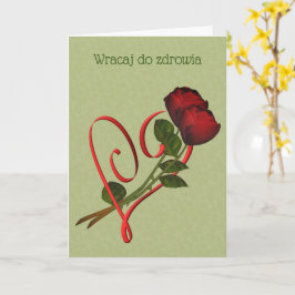 Polnische Get Well Rote Rose Blume Card Karte