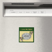 Polnische Großmutter Liebe Mein Babci Welpen Foto Magnet (In Situ (Geschirrspüler))