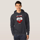 Polnische Herzflagge Hoodie (Vorne ganz)