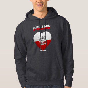 Polnische Herzflagge Hoodie