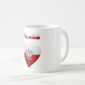 Polnische Herzflagge Kaffeetasse (VorderseiteRechts)