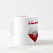 Polnische Herzflagge Kaffeetasse (Vorderseite Links)