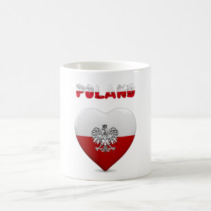 Polnische Herzflagge Kaffeetasse