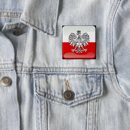 Polnische Hochglanzflagge Button (Beispiel)