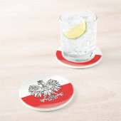 Polnische Hochglanzflagge Getränkeuntersetzer (Seite)