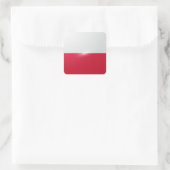 Polnische Hochglanzflagge Quadratischer Aufkleber (Tasche)