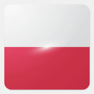 Polnische Hochglanzflagge Quadratischer Aufkleber