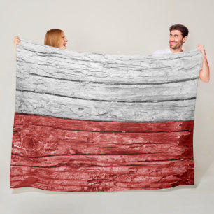 Polnische Holzflagge Fleecedecke