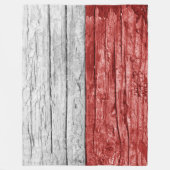 Polnische Holzflagge Fleecedecke (Vorderseite)