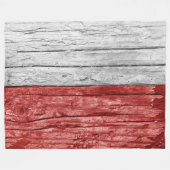 Polnische Holzflagge Fleecedecke (Vorderseite (Horizontal))