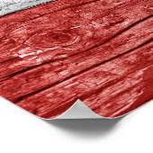 Polnische Holzflagge Poster (Ecke)
