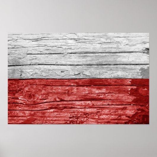 Polnische Holzflagge Poster (Vorne)