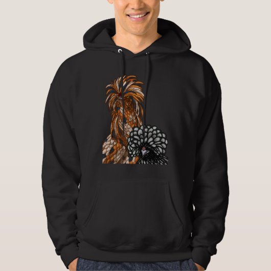 Polnische Hühner Hoodie (Vorderseite)