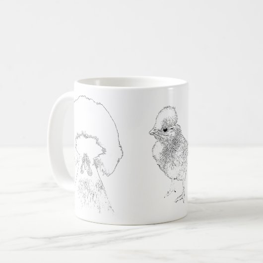 Polnische Hühner-Tasse Kaffeetasse (Vorderseite Links)