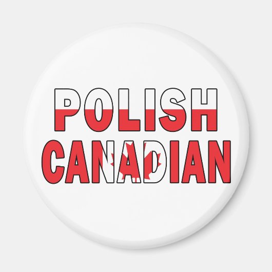 Polnische kanadische Flagge Magnet (Vorne)