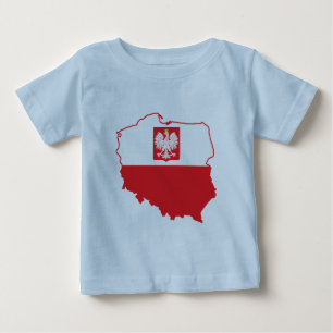 Polnische Karte in polnischen Farben Baby T-shirt