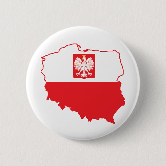 Polnische Karte in polnischen Farben Button (Vorderseite)