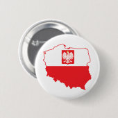 Polnische Karte in polnischen Farben Button (Vorne & Hinten)