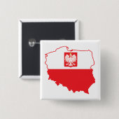 Polnische Karte in polnischen Farben Button (Vorne & Hinten)