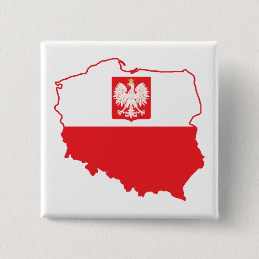 Polnische Karte in polnischen Farben Button (Vorderseite)