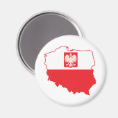 Polnische Karte in polnischen Farben Magnet (Vorderseite/Rückseite)