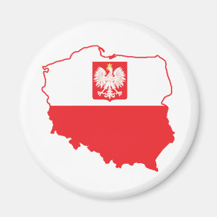 Polnische Karte in polnischen Farben Magnet