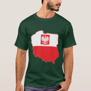 Polnische Karte in polnischen Farben T-Shirt