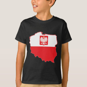 Polnische Karte in polnischen Farben T-Shirt