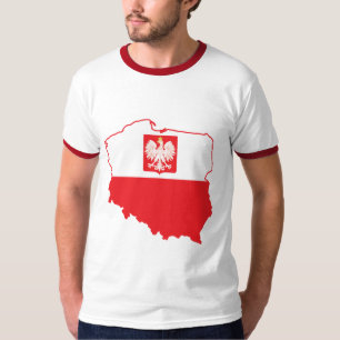 Polnische Karte in polnischen Farben T-Shirt