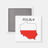 Polnische Karte "Polska" Magnet (Vorderseite/Rückseite)