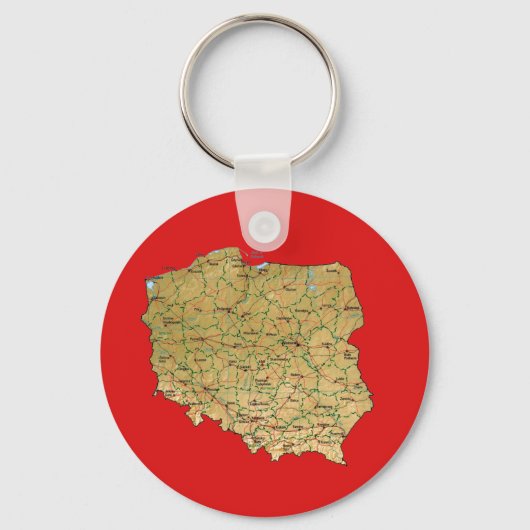 Polnische Karte Schlüsselanhänger (Vorderseite)