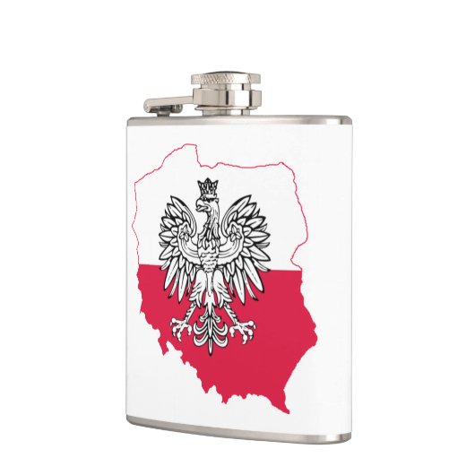 Polnische Karten-Flaggen-Flasche Flachmann (Links)