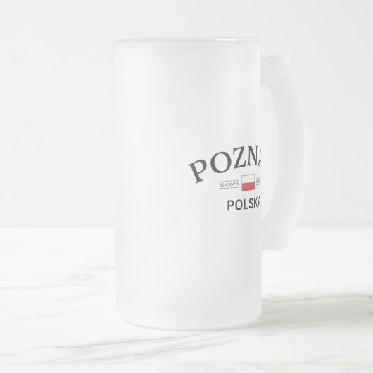 Polnische Koordinaten Poznan Polska (Polen) Mattglas Bierglas (VorderseiteRechts)