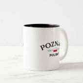 Polnische Koordinaten Poznan Polska (Polen) Zweifarbige Tasse (VorderseiteRechts)