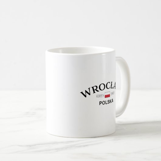 Polnische Koordinaten von Breslau Polska (Polen) Kaffeetasse (VorderseiteRechts)