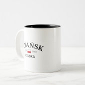 Polnische Koordinaten von Gdansk Polska (Polen) Zweifarbige Tasse (Vorderseite Links)