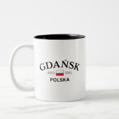 Polnische Koordinaten von Gdansk Polska (Polen) Zweifarbige Tasse (Links)