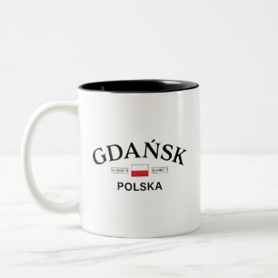 Polnische Koordinaten von Gdansk Polska (Polen) Zweifarbige Tasse